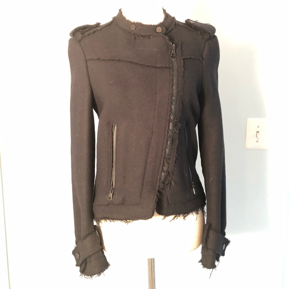 Zara Basic Wool Black Jacket Size Xs - image 1